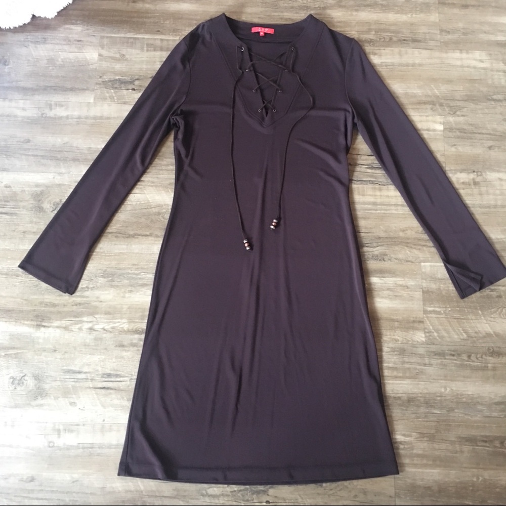 Long sleeve Deep V neck Cocktail dress